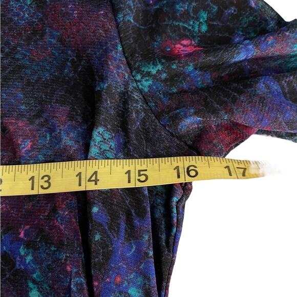 INC Sheer TOP Womens L Petite Purple Snakeskin Pattern Long Sleeve Turtle Neck - Picture 9 of 11